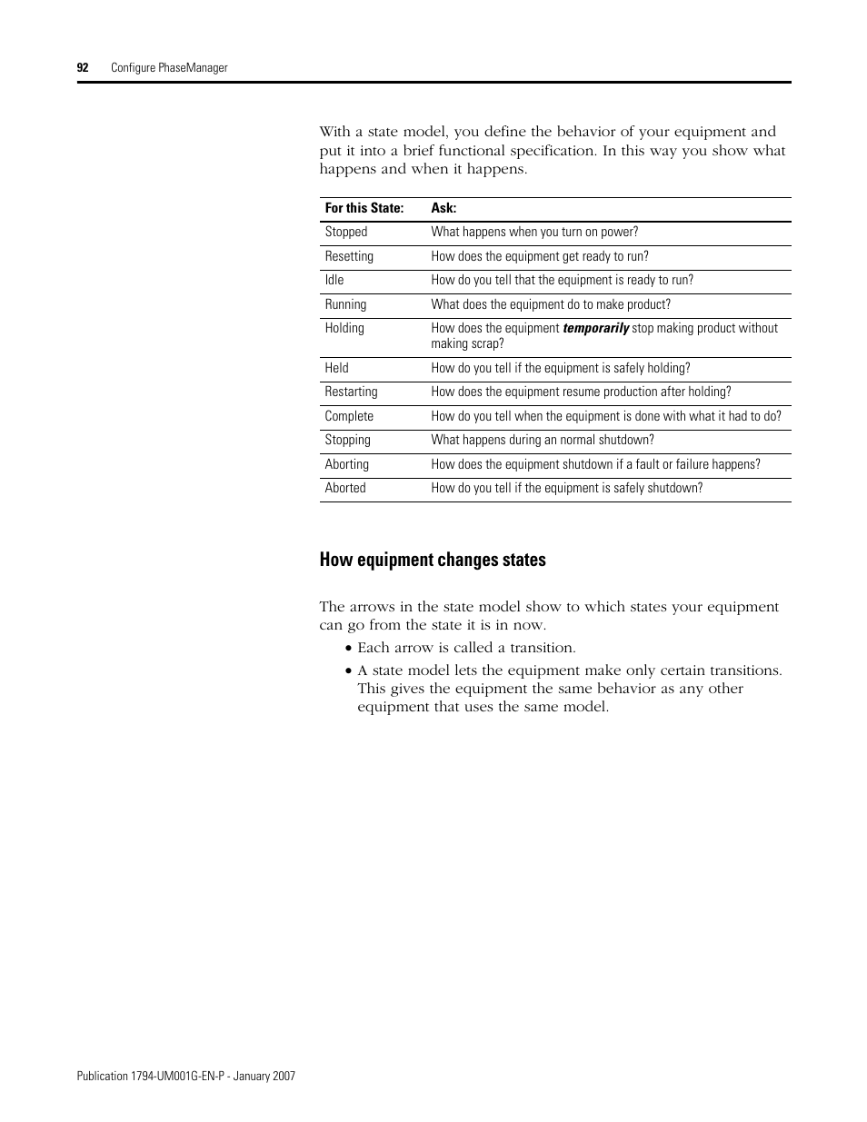 How equipment changes states | Rockwell Automation 1794-L34 FlexLogix Controller System User Manual User Manual | Page 92 / 130