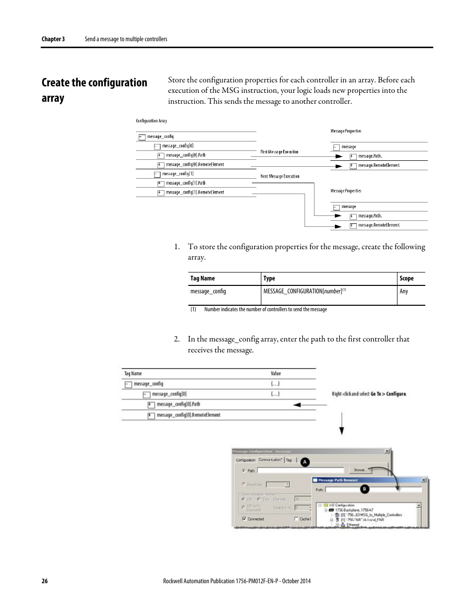 Create the configuration array | Rockwell Automation Logix5000 Controllers Messages Programming Manual User Manual | Page 26 / 34