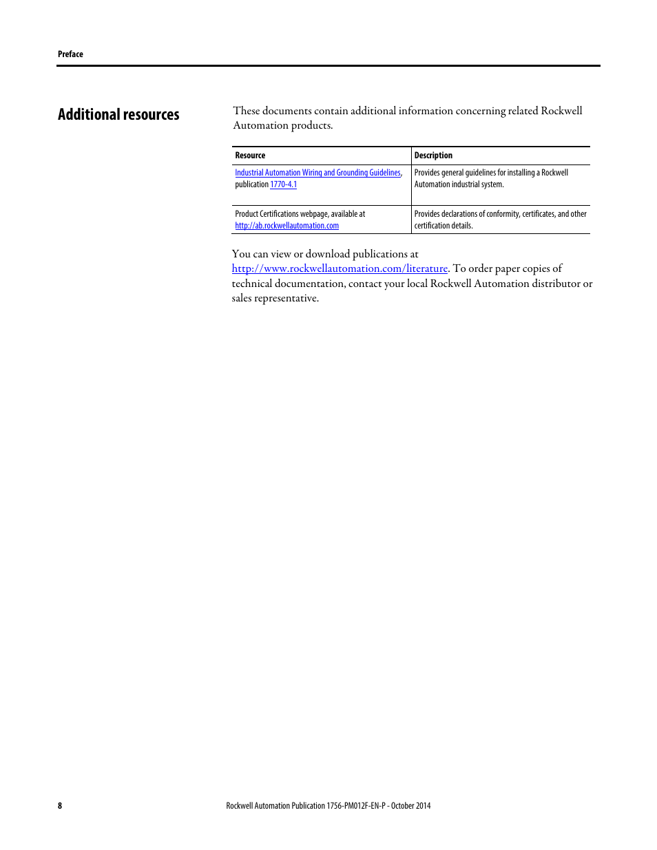 Additional resources | Rockwell Automation Logix5000 Controllers Messages Programming Manual User Manual | Page 8 / 34