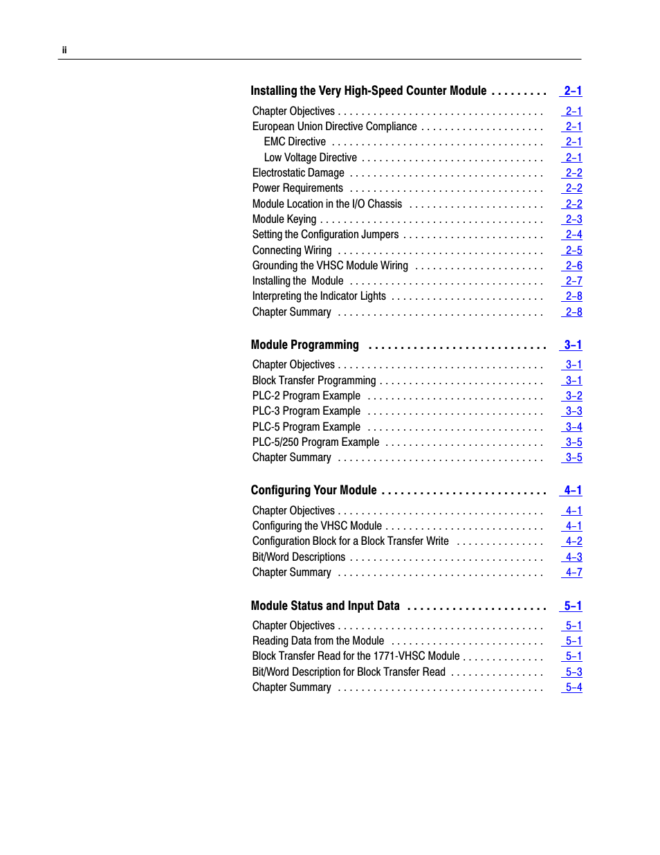 Rockwell Automation 1771-VHSC , D17716.5.74 Very High S User Manual | Page 5 / 80