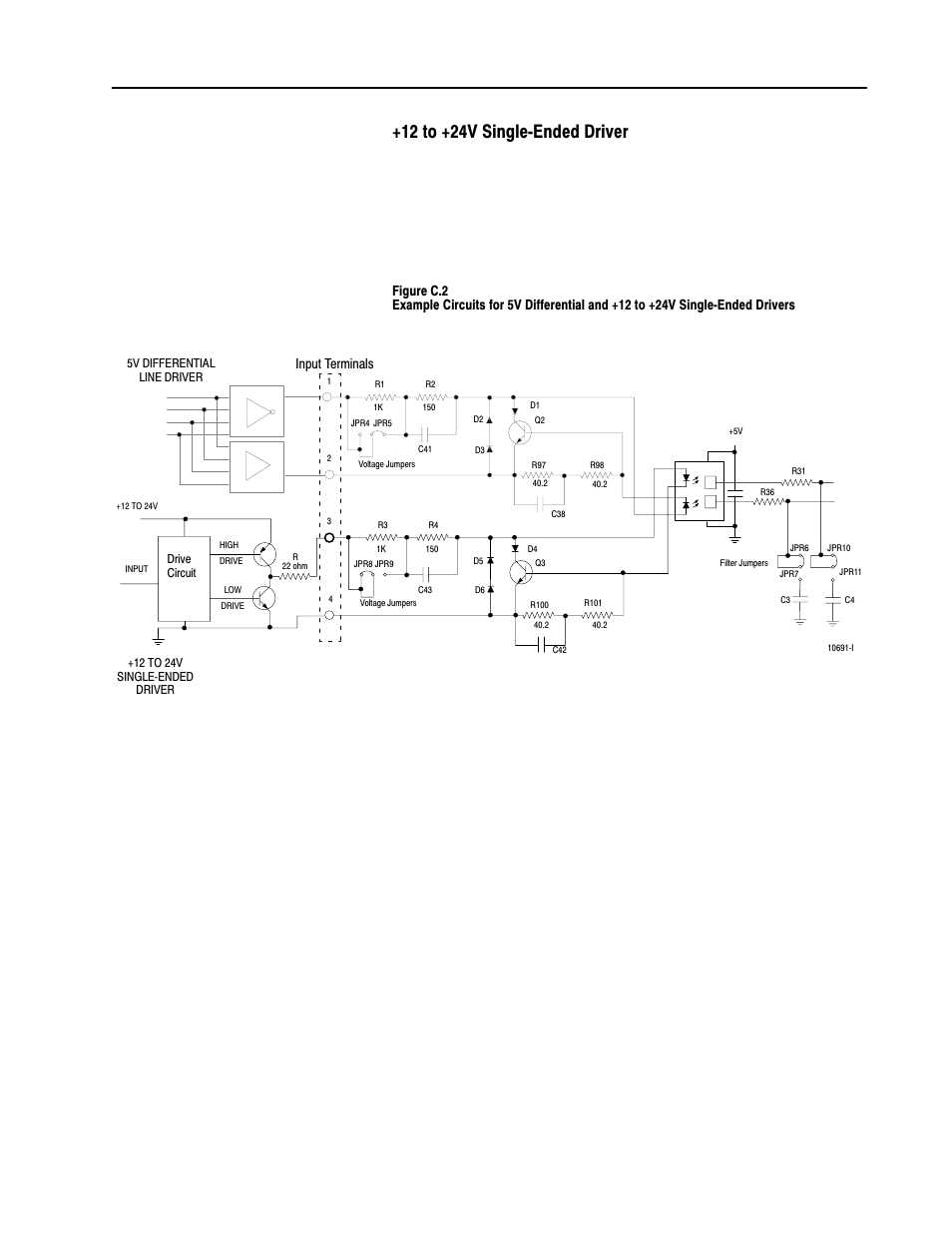 12 to +24v singlećended driver, Application considerations c–5, Input terminals | Rockwell Automation 1771-VHSC , D17716.5.74 Very High S User Manual | Page 62 / 80