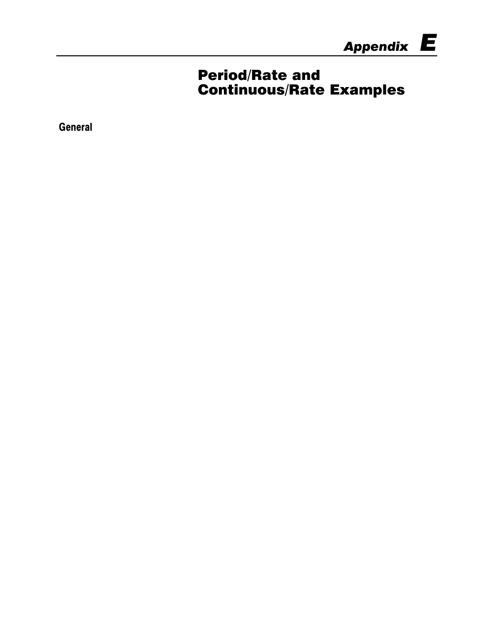 E - period/rate and continuous/rate examples, General, Period/rate and continuous/rate examples | Appendix | Rockwell Automation 1771-VHSC , D17716.5.74 Very High S User Manual | Page 72 / 80