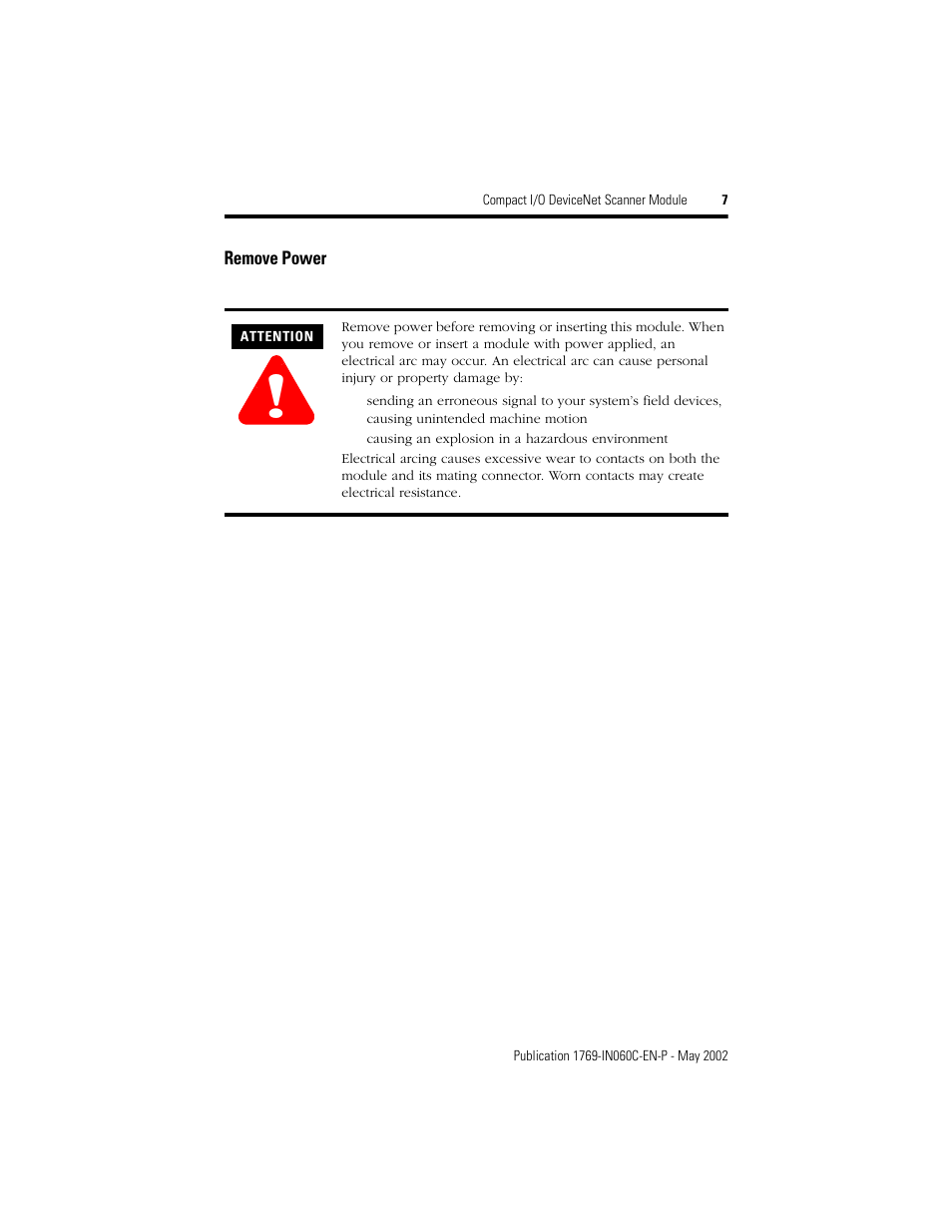 Rockwell Automation 1769-SDN Compact I/O DeviceNet Scanner Module Installation Instructions User Manual | Page 7 / 24