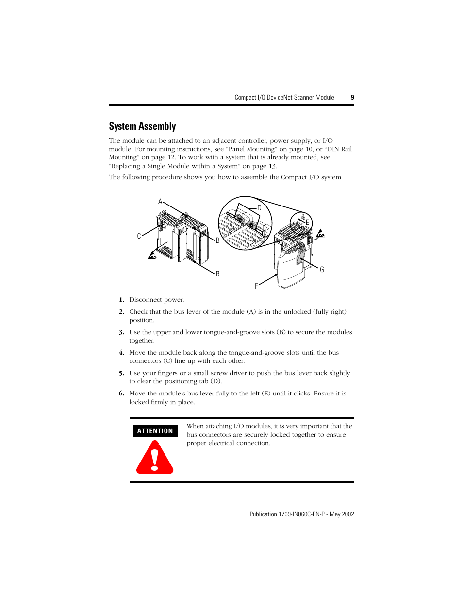 System assembly | Rockwell Automation 1769-SDN Compact I/O DeviceNet Scanner Module Installation Instructions User Manual | Page 9 / 24