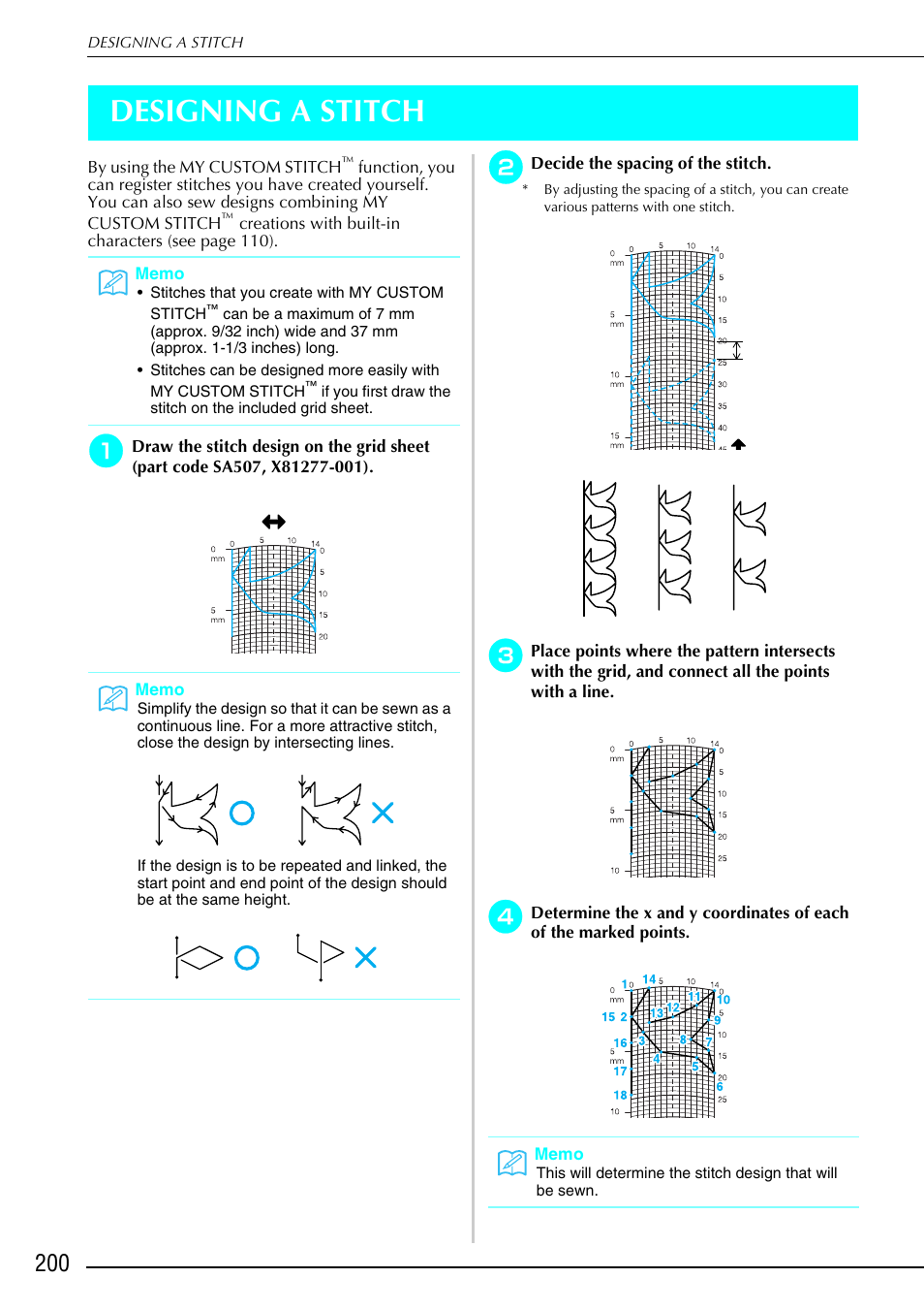 Designing a stitch | Brother 882-S90/S91 User Manual | Page 211 / 249