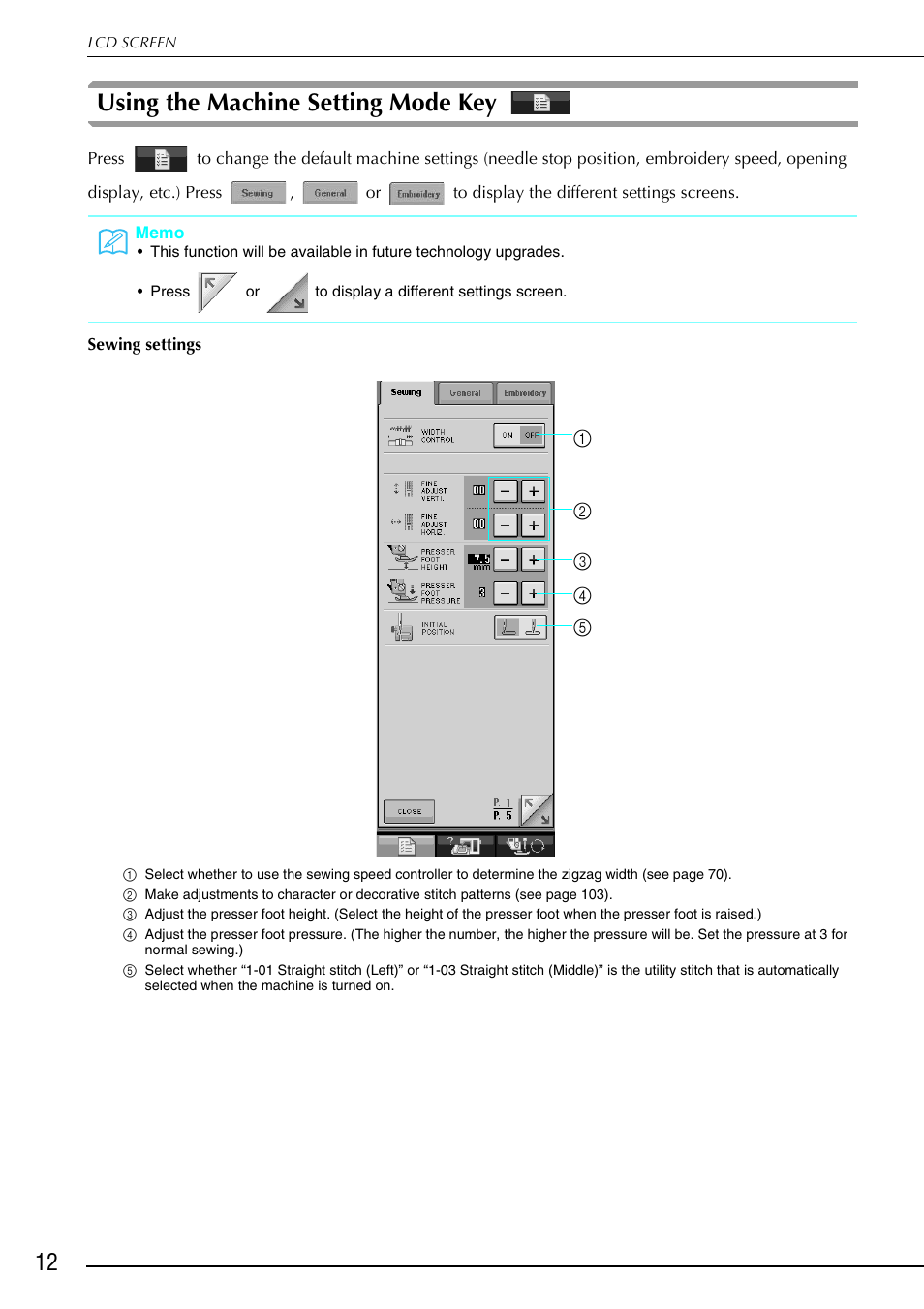 Using the machine setting mode key | Brother 882-S90/S91 User Manual | Page 23 / 249