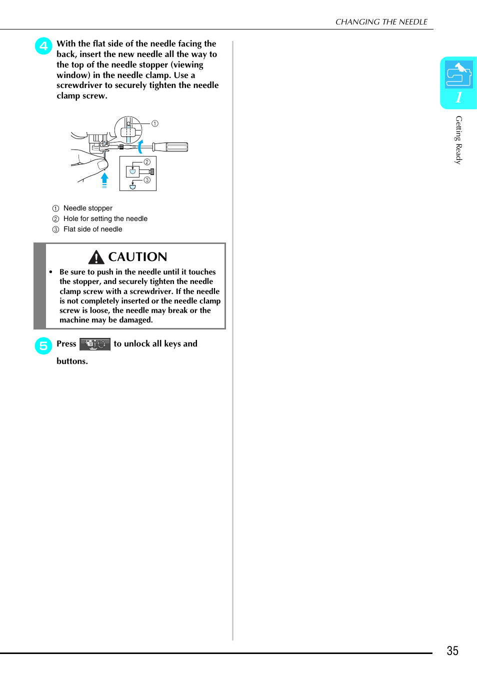 Caution | Brother 882-S90/S91 User Manual | Page 46 / 249