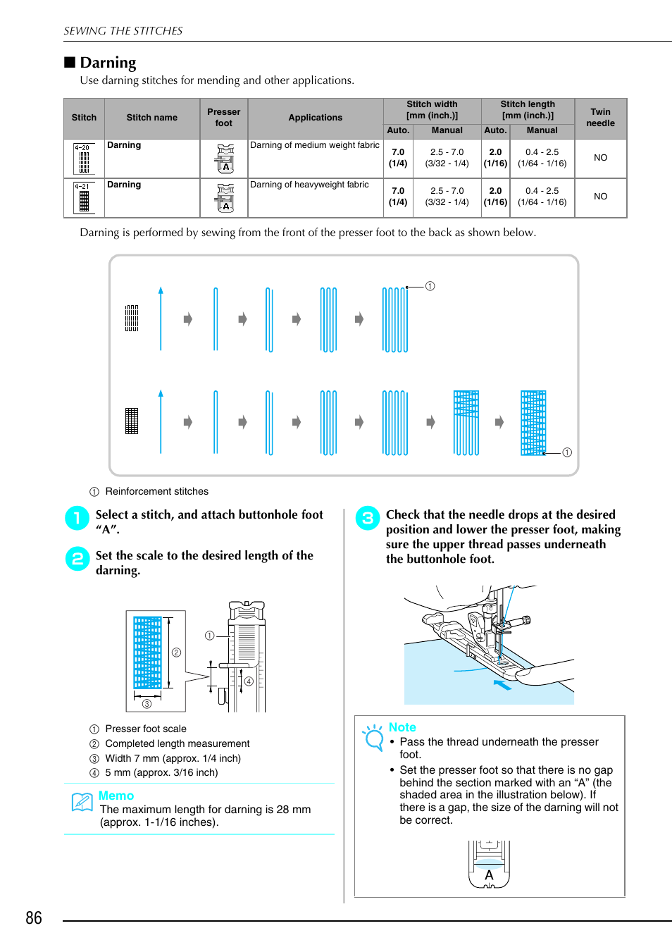 Darning | Brother 882-S90/S91 User Manual | Page 97 / 249