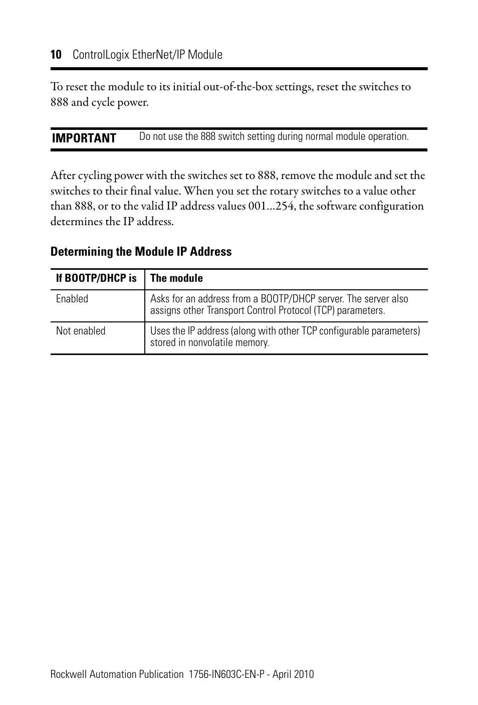 Rockwell Automation 1756-EN2T ControlLogix EtherNet/IP Module Installation Instructions User Manual | Page 10 / 28