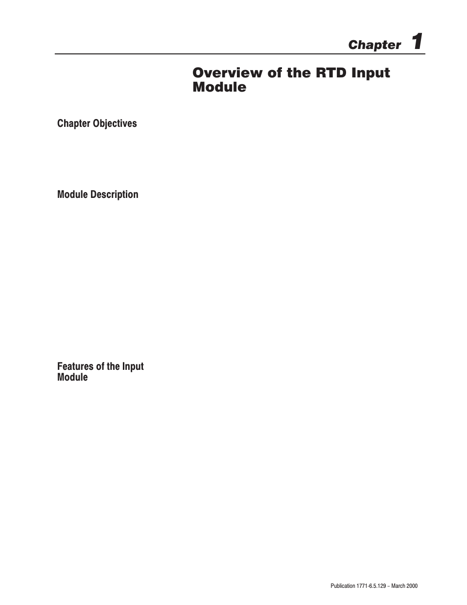 Overview of the rtd input module, Chapter | Rockwell Automation 1771-IR Series D RTD Input Module User Manual User Manual | Page 11 / 79