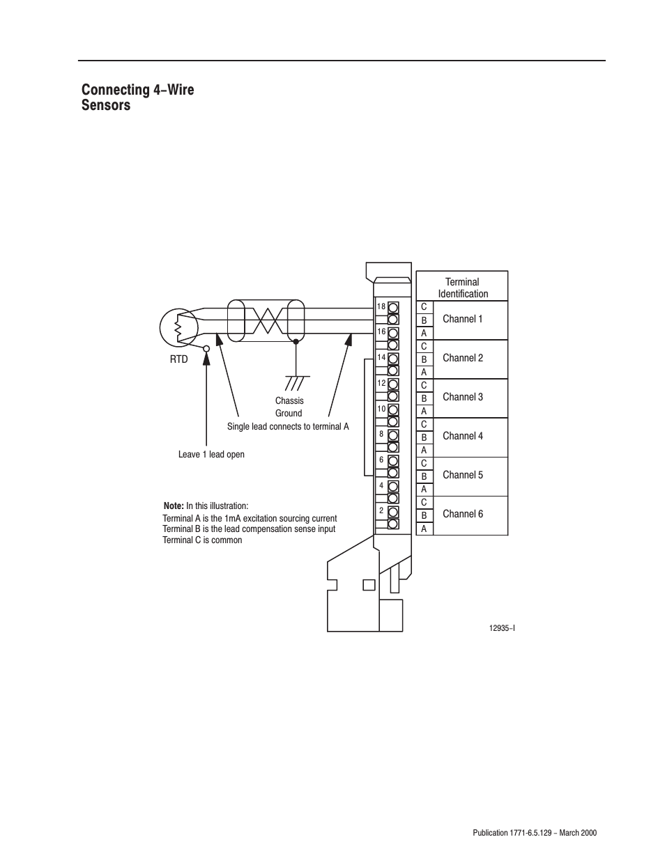 Connecting 4-wire sensors | Rockwell Automation 1771-IR Series D RTD Input Module User Manual User Manual | Page 67 / 79