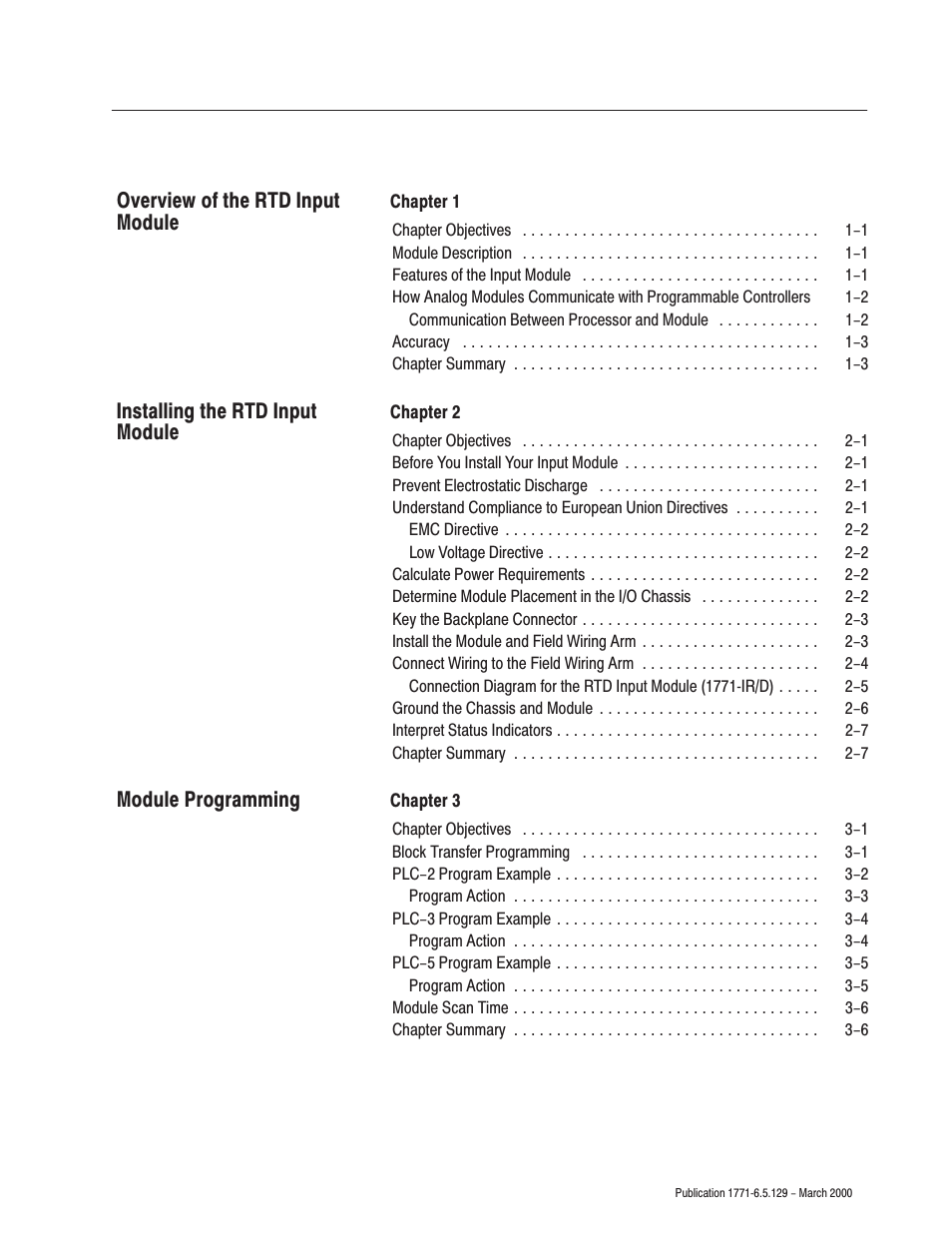 Rockwell Automation 1771-IR Series D RTD Input Module User Manual User Manual | Page 7 / 79