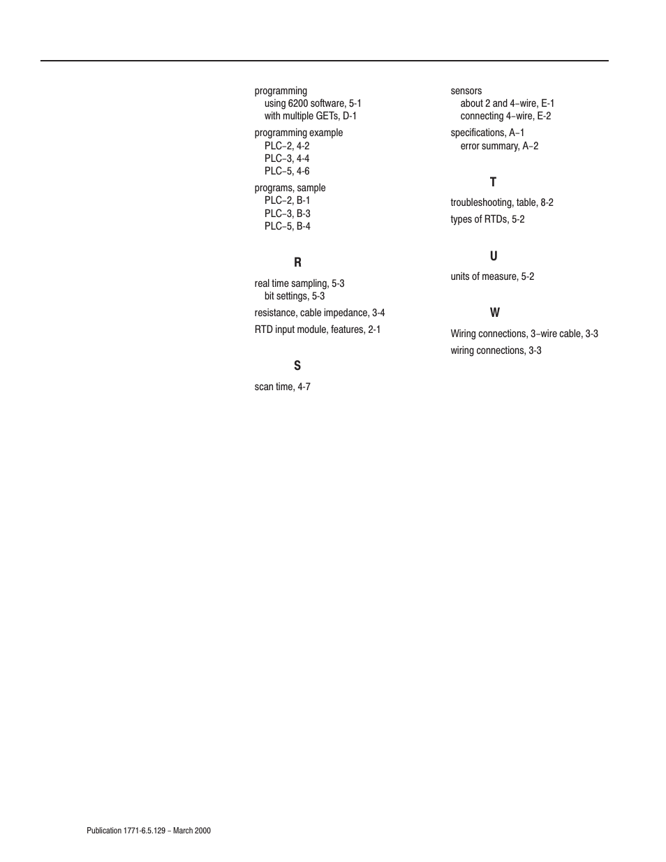 Rockwell Automation 1771-IR Series D RTD Input Module User Manual User Manual | Page 76 / 79