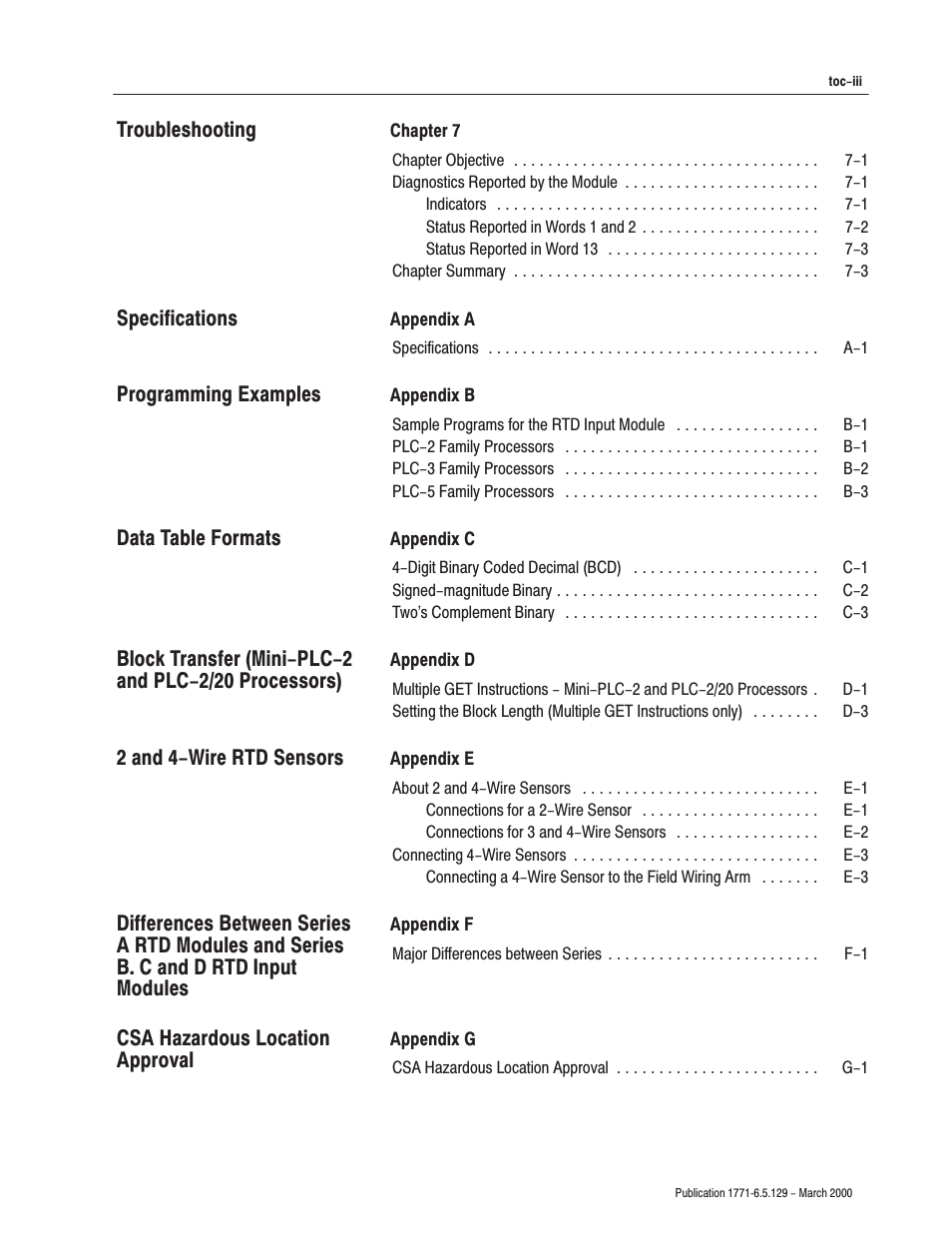 Rockwell Automation 1771-IR Series D RTD Input Module User Manual User Manual | Page 9 / 79