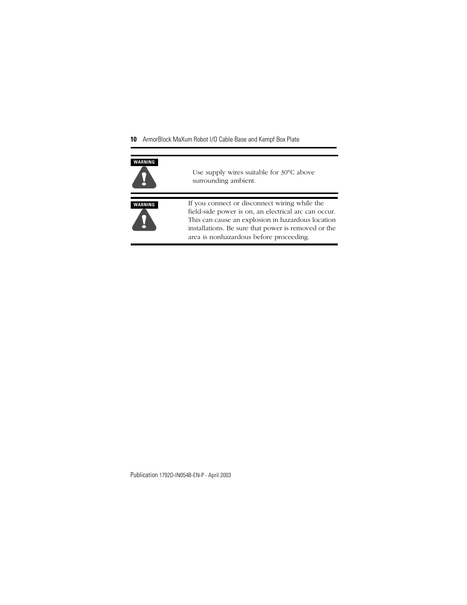 Rockwell Automation 1792D-KPLT ArmorBlock MaXum Cable Base  User Manual | Page 10 / 16