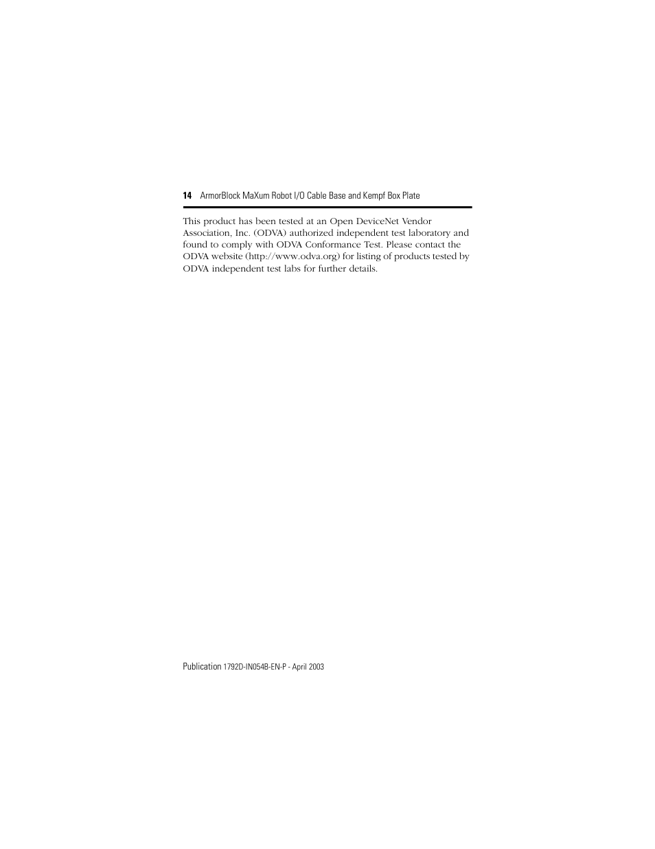 Rockwell Automation 1792D-KPLT ArmorBlock MaXum Cable Base  User Manual | Page 14 / 16