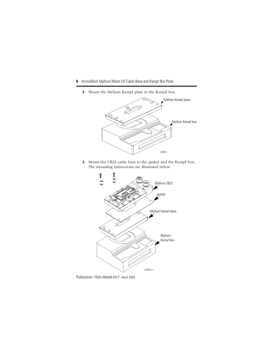 Rockwell Automation 1792D-KPLT ArmorBlock MaXum Cable Base  User Manual | Page 6 / 16