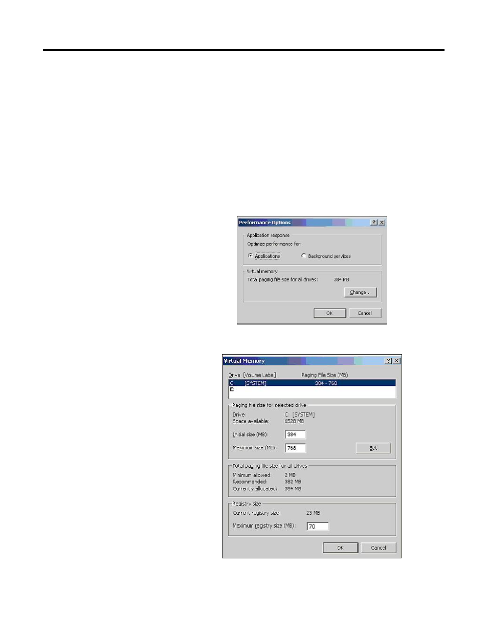 Adjusting swapfile size on windows 2000, Adjusting swapfile size on windows 2000 -14 | Rockwell Automation 1757-SWKIT4000 ProcessLogix R400.0 Installation and Upgrade Guide User Manual | Page 222 / 293