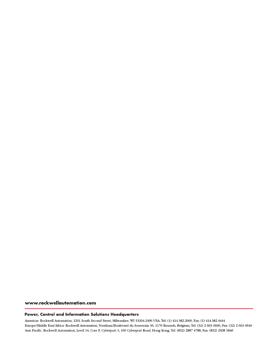 Backcover | Rockwell Automation 1757-SWKIT4000 ProcessLogix R400.0 Installation and Upgrade Guide User Manual | Page 292 / 293