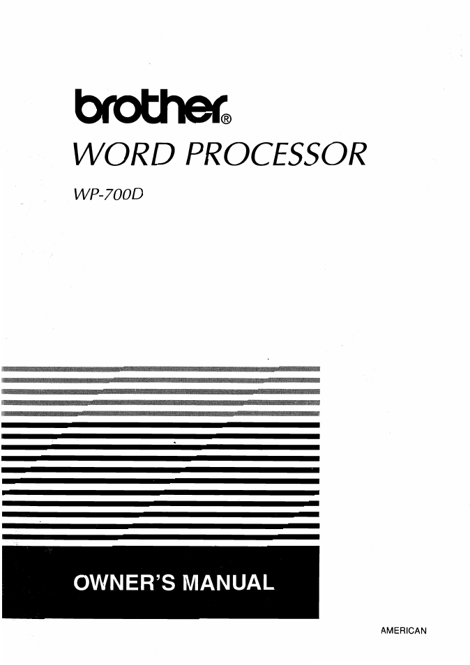 Brother WP-700D User Manual | 172 pages