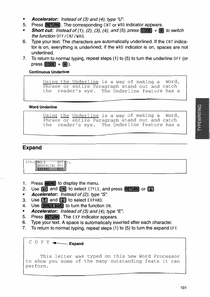Expand | Brother WP-700D User Manual | Page 109 / 172