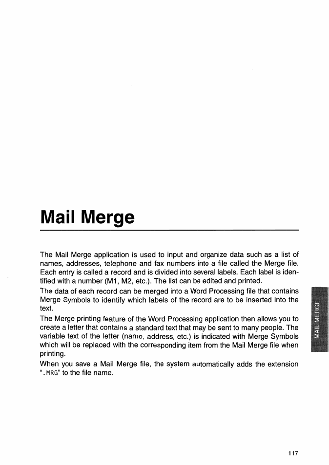 Mail merge | Brother WP-700D User Manual | Page 125 / 172