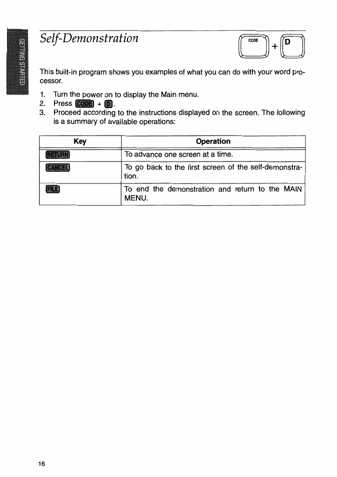 Self-demonstration | Brother WP-700D User Manual | Page 24 / 172