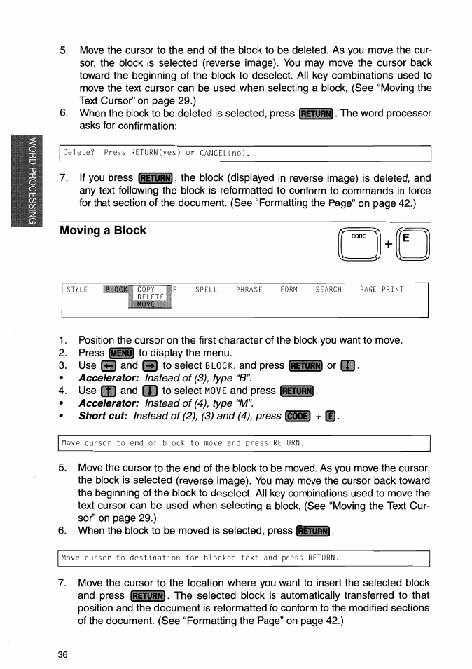 Moving a block | Brother WP-700D User Manual | Page 44 / 172