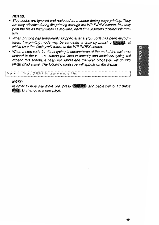 Notes, Note | Brother WP-700D User Manual | Page 77 / 172