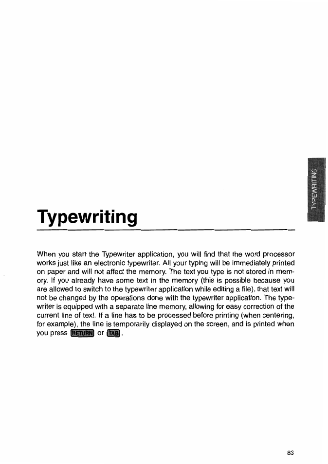 Typewriting | Brother WP-700D User Manual | Page 91 / 172