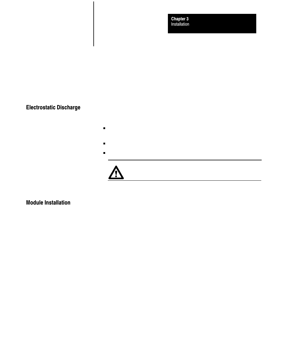 Electrostatic discharge, Module installation | Rockwell Automation 1771-QRD PULS FLOWMTR User Manual | Page 14 / 44