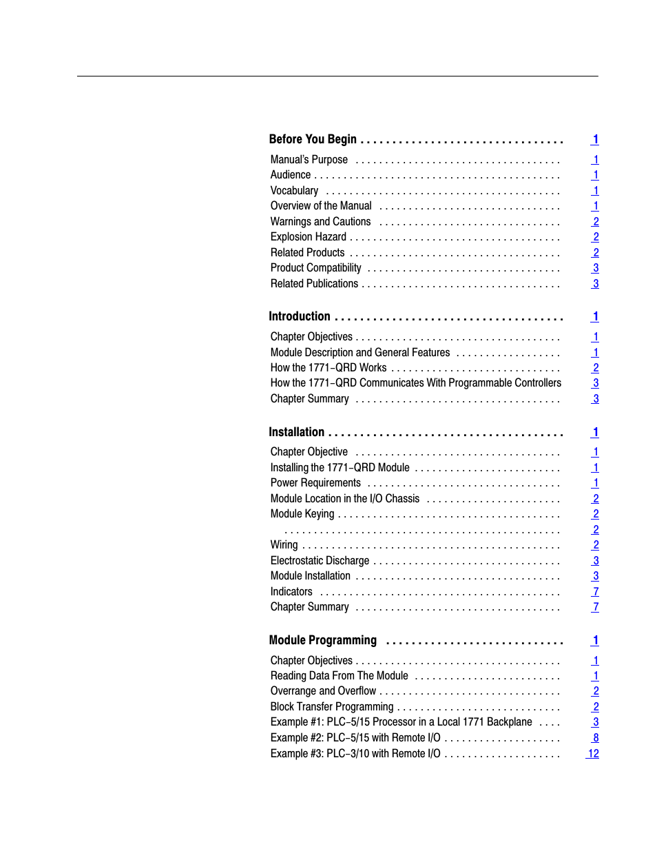 Rockwell Automation 1771-QRD PULS FLOWMTR User Manual | Page 3 / 44