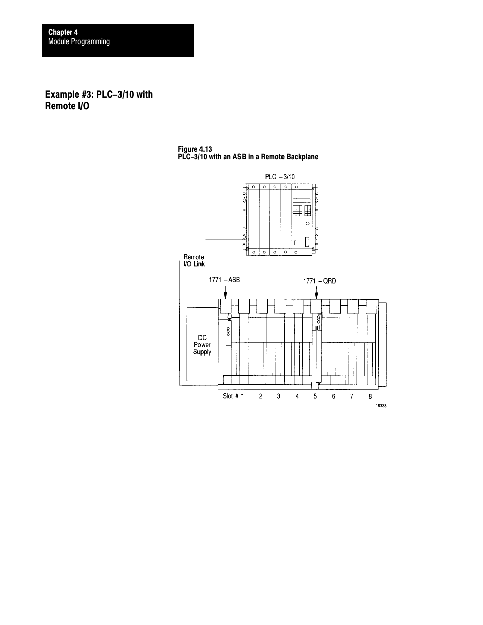 Example #3: plc-3/10 with remote i/o | Rockwell Automation 1771-QRD PULS FLOWMTR User Manual | Page 30 / 44