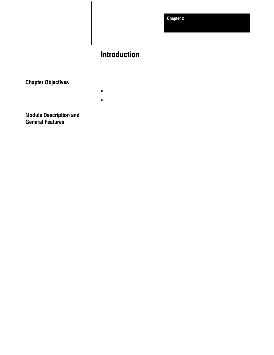 2 - introduction, Chapter objectives, Module description and general features | Introduction | Rockwell Automation 1771-QRD PULS FLOWMTR User Manual | Page 9 / 44