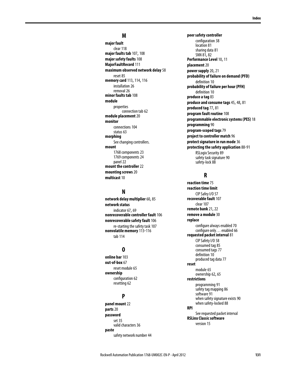 Rockwell Automation 1768-L45S Compact GuardLogix Controllers User Manual | Page 131 / 136