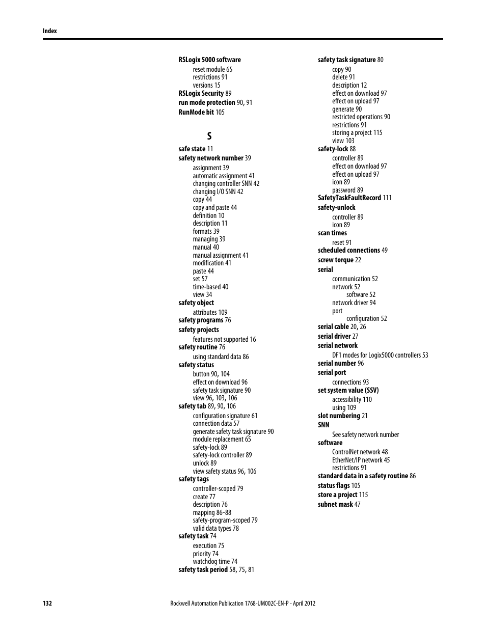 Rockwell Automation 1768-L45S Compact GuardLogix Controllers User Manual | Page 132 / 136