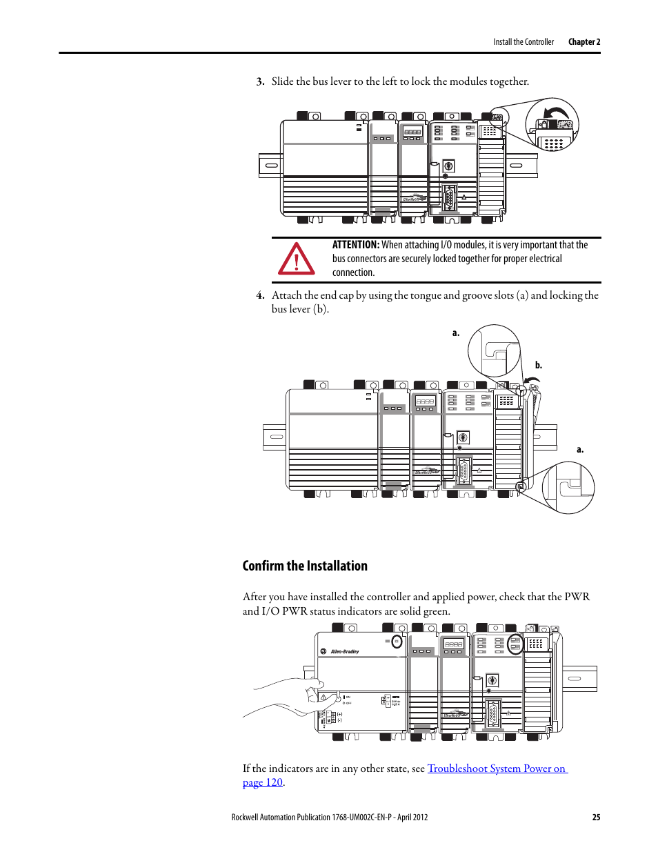 Confirm the installation | Rockwell Automation 1768-L45S Compact GuardLogix Controllers User Manual | Page 25 / 136