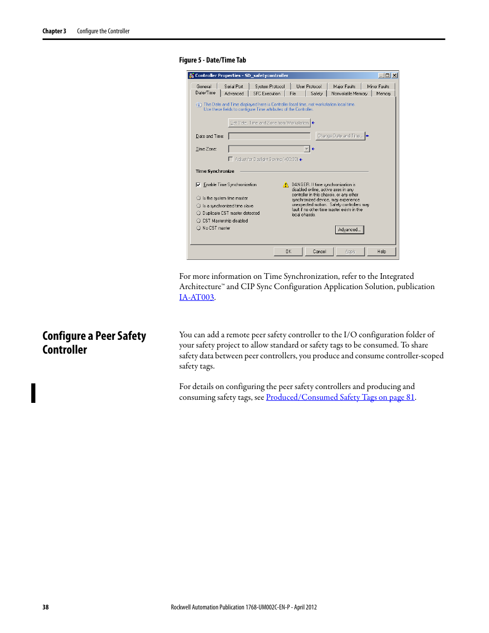 Configure a peer safety controller | Rockwell Automation 1768-L45S Compact GuardLogix Controllers User Manual | Page 38 / 136