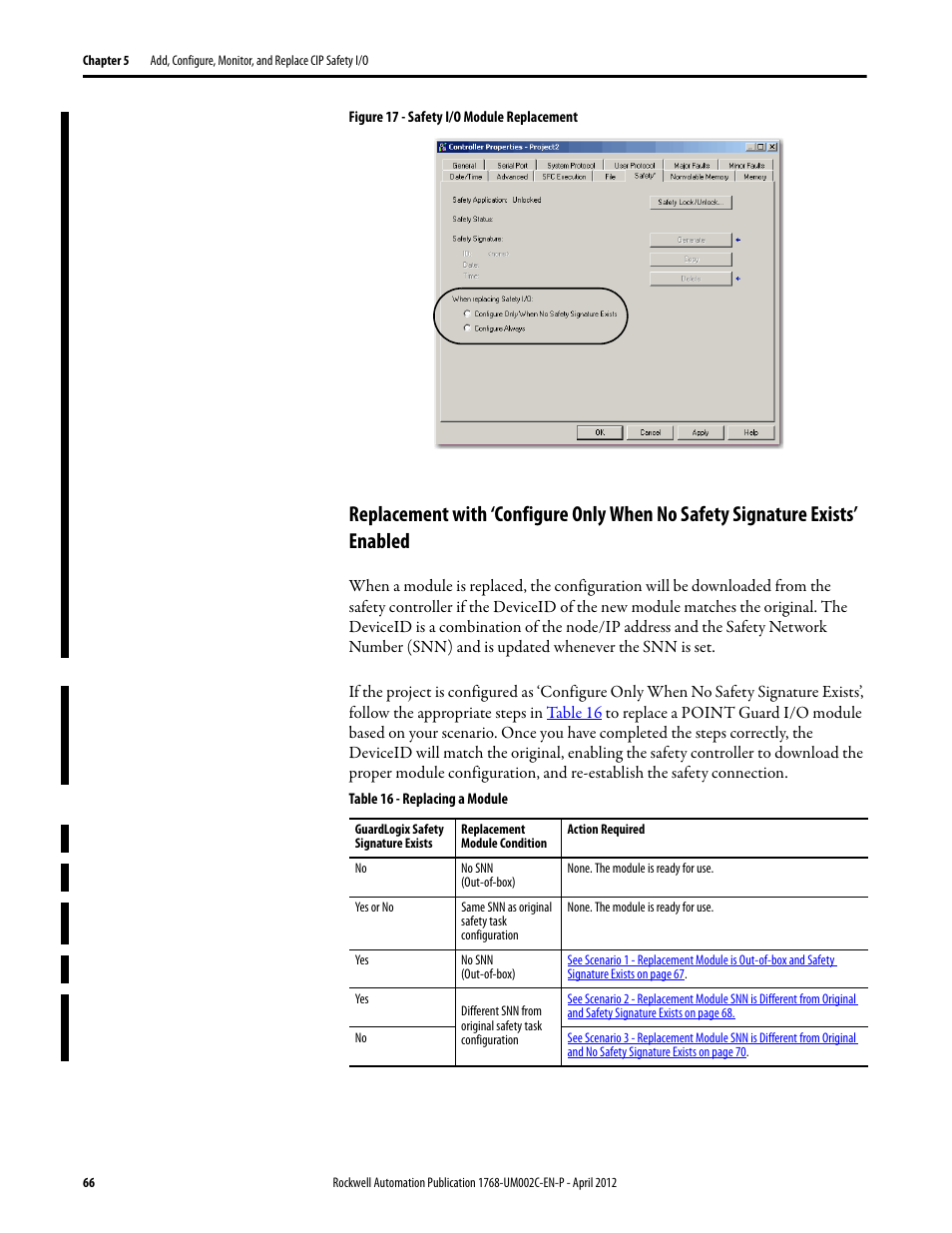 Replacement with ‘configure only when | Rockwell Automation 1768-L45S Compact GuardLogix Controllers User Manual | Page 66 / 136