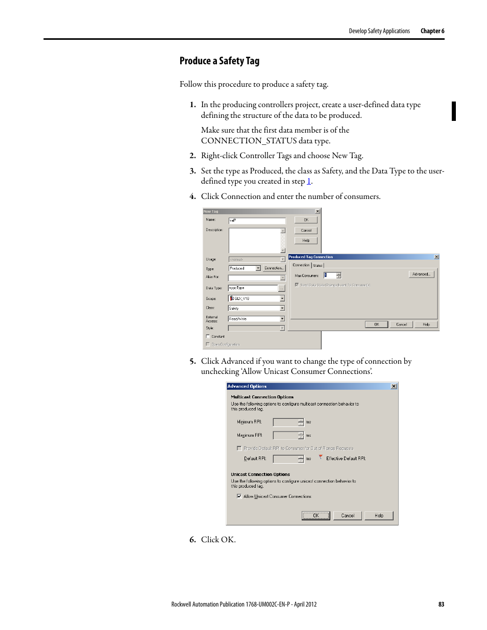 Produce a safety tag | Rockwell Automation 1768-L45S Compact GuardLogix Controllers User Manual | Page 83 / 136