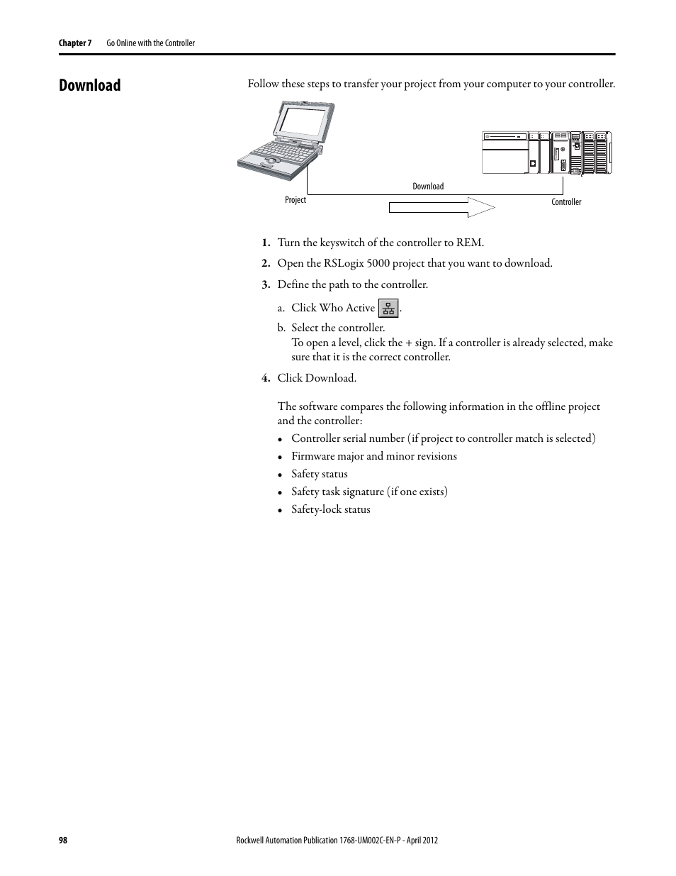 Download | Rockwell Automation 1768-L45S Compact GuardLogix Controllers User Manual | Page 98 / 136