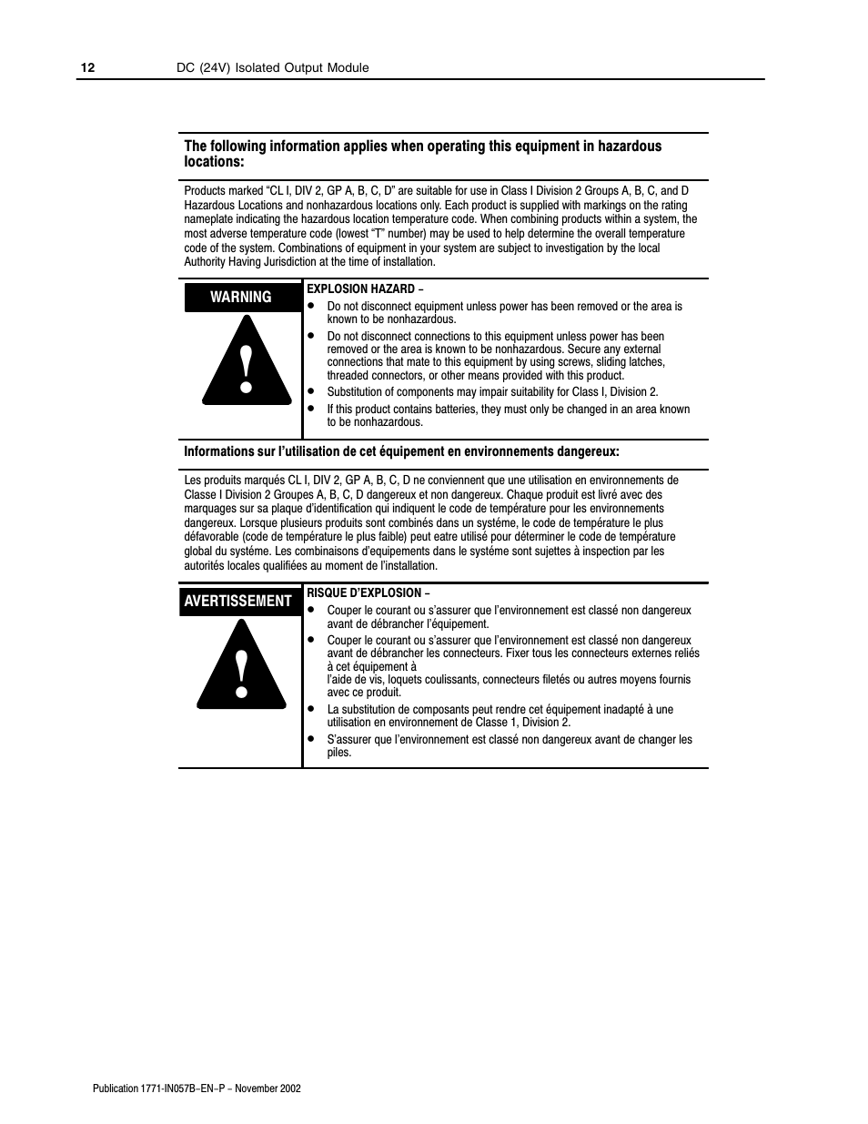 Rockwell Automation 1771-OQ16/C Isolated Output Module Installation Instr User Manual | Page 12 / 16