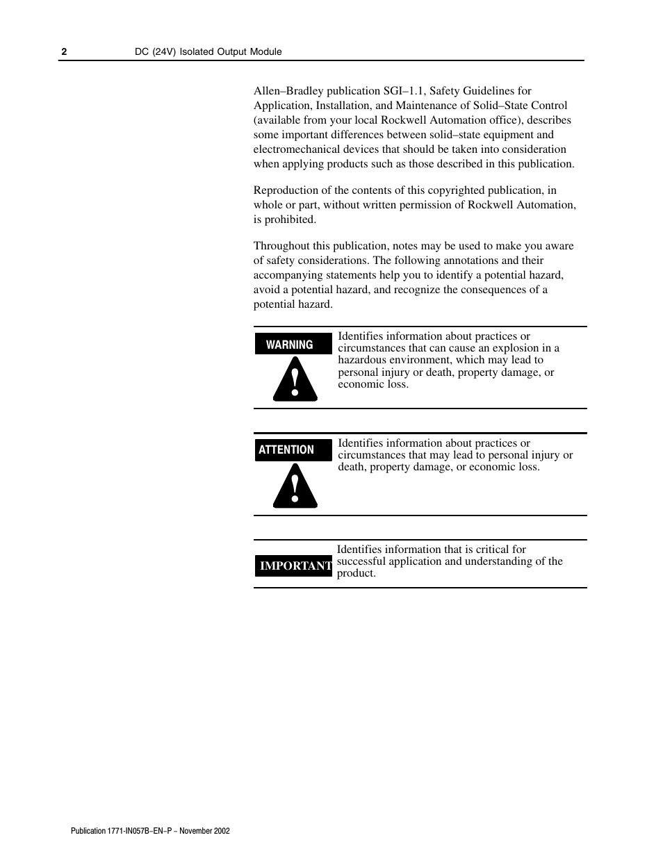 Rockwell Automation 1771-OQ16/C Isolated Output Module Installation Instr User Manual | Page 2 / 16