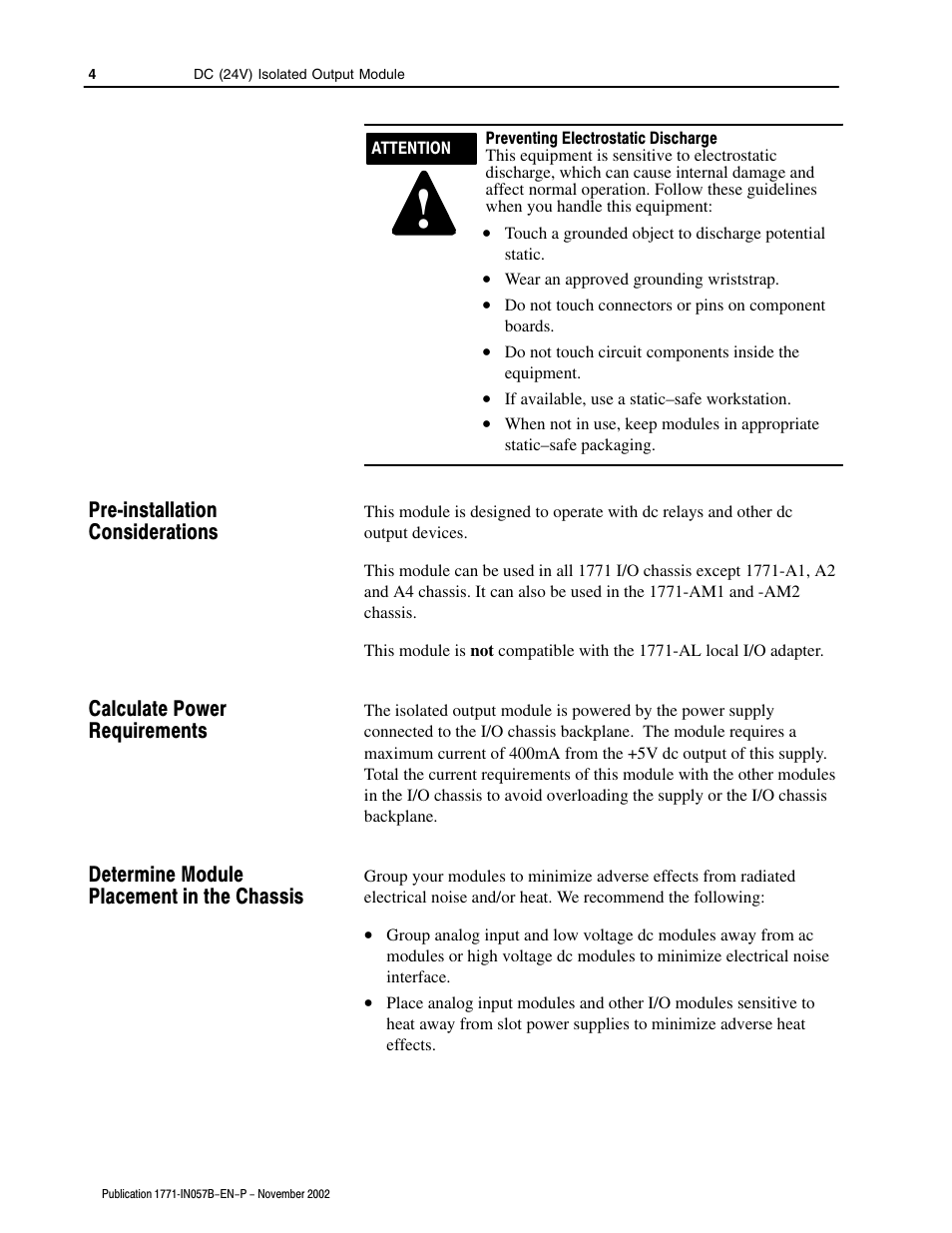 Rockwell Automation 1771-OQ16/C Isolated Output Module Installation Instr User Manual | Page 4 / 16