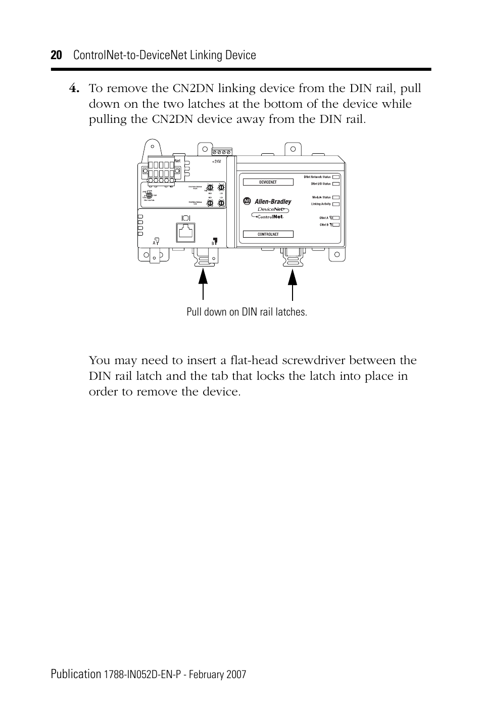 Rockwell Automation 1788-CN2DN ControlNet-to-DeviceNet Linking Device Installation Instructions User Manual | Page 20 / 52