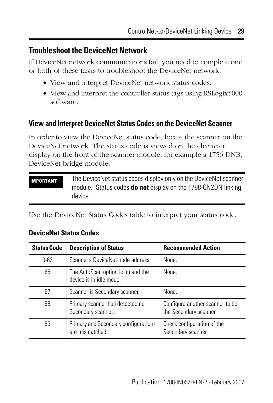 Troubleshoot the devicenet network | Rockwell Automation 1788-CN2DN ControlNet-to-DeviceNet Linking Device Installation Instructions User Manual | Page 29 / 52