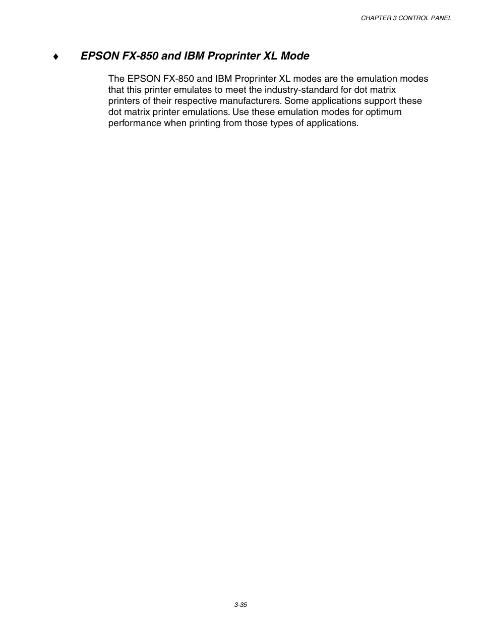 Epson fx-850 and ibm proprinter xl mode | Brother HL 1650 User Manual | Page 115 / 235