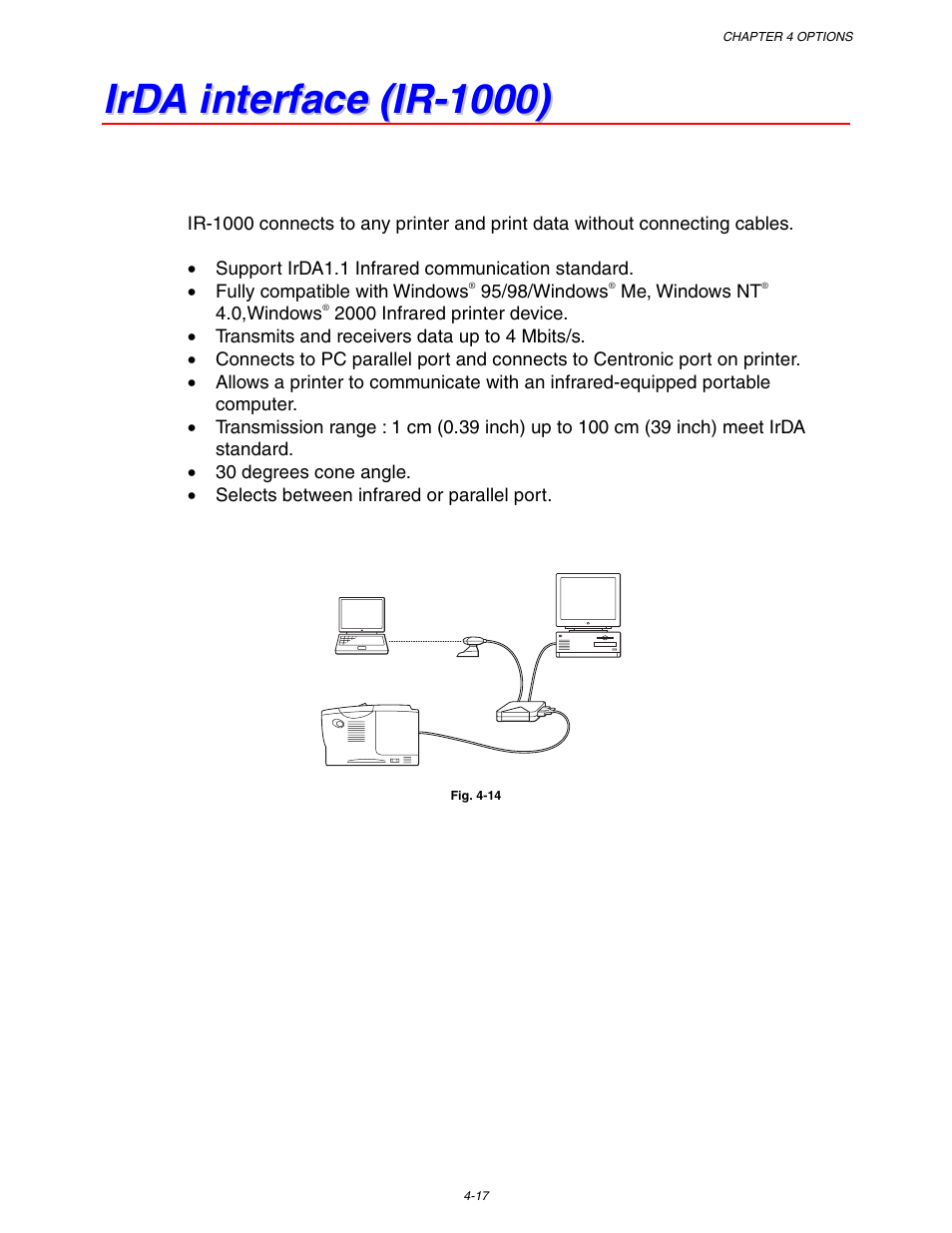 Irda interface (ir-1000), See irda interface in, This chapter | Brother HL 1650 User Manual | Page 138 / 235