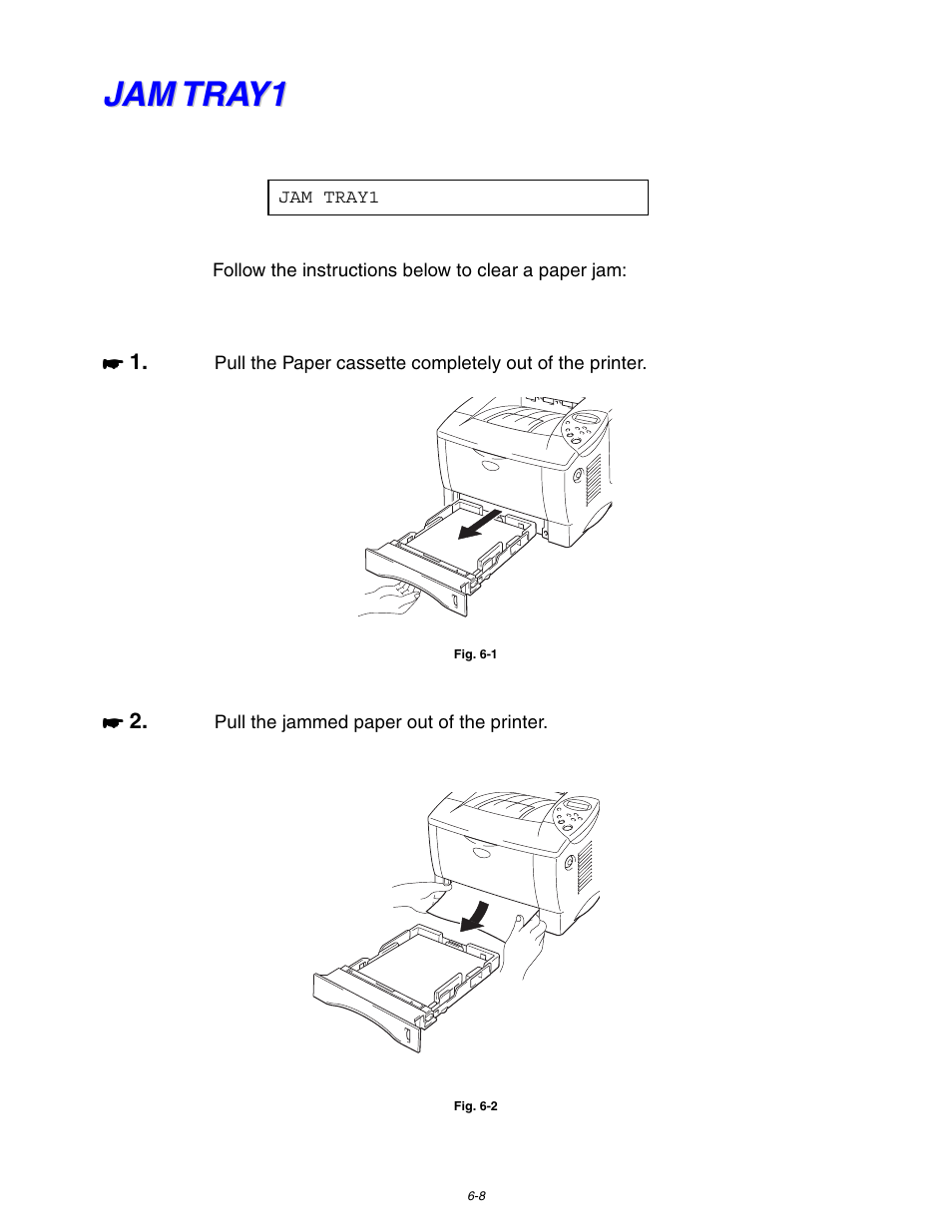 Jam tray1, Jam tray1 -8 | Brother HL 1650 User Manual | Page 174 / 235