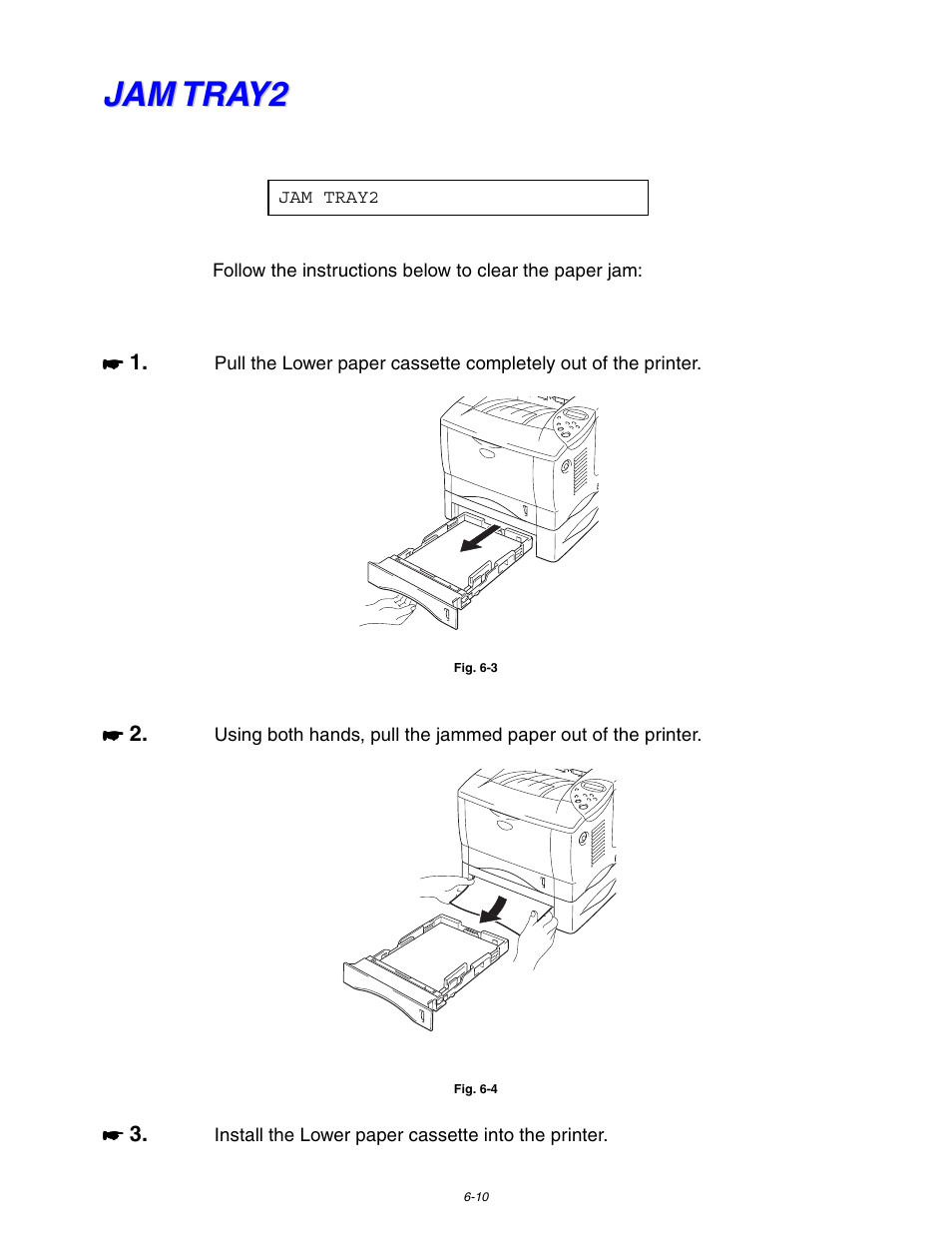 Jam tray2, Jam tray2 -10 | Brother HL 1650 User Manual | Page 176 / 235